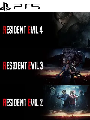 3 Juegos en 1 RESIDENT EVIL 2 mas RESIDENT EVIL 3 mas Resident Evil 4 PS5